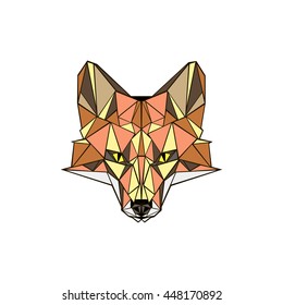 vector illustration abstract portrait of a fox