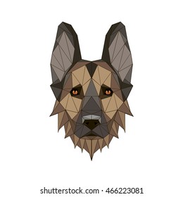 vector illustration abstract portrait of a German Shepherd