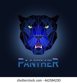 vector illustration abstract portrait of a panther