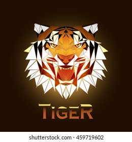 vector illustration abstract portrait of a tiger