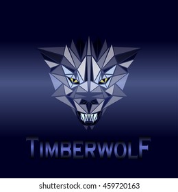 vector illustration abstract portrait of a timber wolf