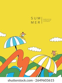 Vector illustration. Abstract postcard, cover, poster summer, hello summer, summer mood. Modern design.