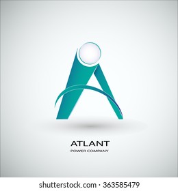 Vector illustration. Abstract power logo