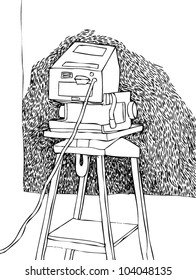 A vector illustration of an abstract projector drawing.