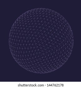 Vector illustration of an abstract purple globe.