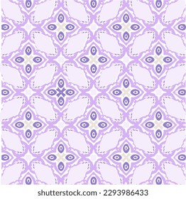 Ilustración vectorial de Mandala púrpura abstracta o patrón de textura de Ikat sin problemas para fondo de papel tapiz.
