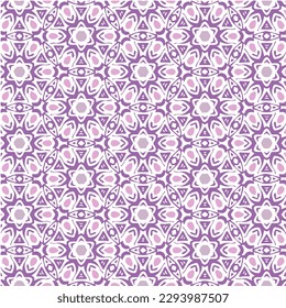 Ilustración vectorial de Mandala púrpura abstracta o patrón de textura de Ikat sin problemas para fondo de papel tapiz.


