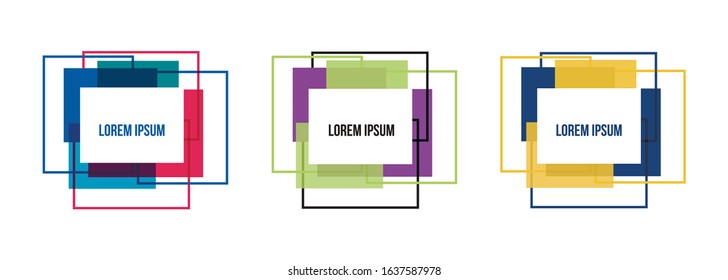 Vector illustration abstract rectangle shape. Frames and rectangles overlay on top of each other. Colorful template concept for web banners and printed materials. can be used for flyers, banners