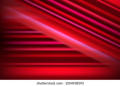 Vector illustration of abstract red background with blurred light lines.