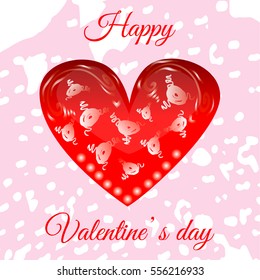  vector illustration abstract red heart greeting card