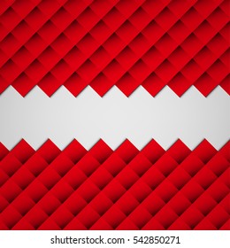 Vector illustration abstract red square background with frame for card or cover.