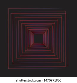 Vector Illustration - Abstract Red, Violet and Black Rectangle Shape - Gothic and Vintage Illustration