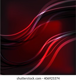 Vector illustration  abstract and  red  wave background