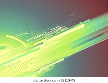 Vector illustration of abstract retro hi-tech Background