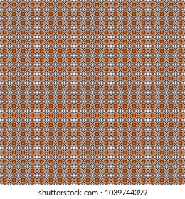 Vector illustration. Abstract retro seamless pattern of geometric shapes. Geometric hipster tiles background. Colorful mosaic backdrop in green, orange and white colors.