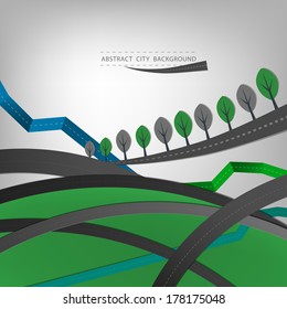 Vector illustration of Abstract roads