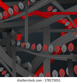 Vector illustration of Abstract roads