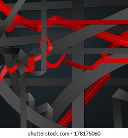 Vector illustration of Abstract roads