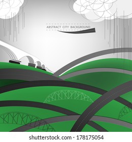 Vector illustration of Abstract roads and bridges