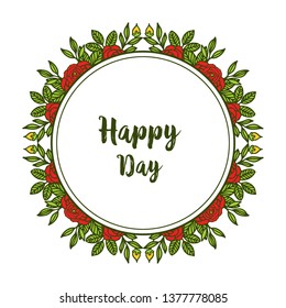 Vector illustration abstract rose flower frame for template happy day hand drawn