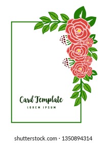 Vector illustration abstract rose wreath frames with design of card templates