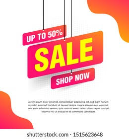 Vector illustration abstract sale banner with orange gradient for special offers, sales and discounts