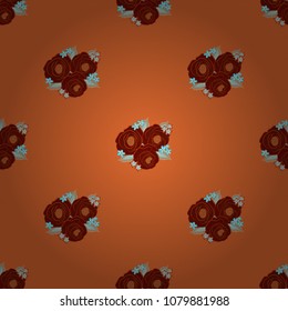 Vector illustration. Abstract seamless background with flying red, beige and orange roses. Seamless pattern with red, beige and orange roses.