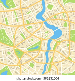 Vector illustration of abstract seamless city map background