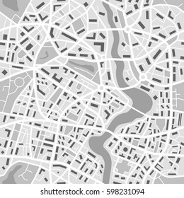 Vector illustration of abstract seamless city map background