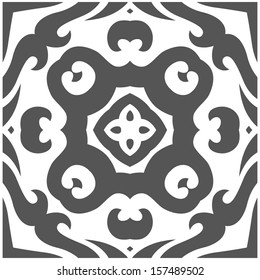 Vector Illustration of Abstract Seamless Pattern in Mehndi Style