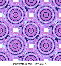 Vector illustration. Abstract seamless pattern with purple circles on white background. Design for wrapper, pack paper, cover, fabric makers.