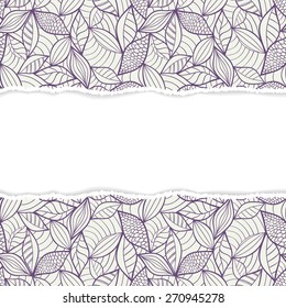 Vector illustration of abstract seamless pattern with torn paper