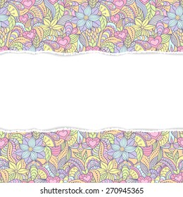 Vector illustration of abstract seamless pattern with torn paper