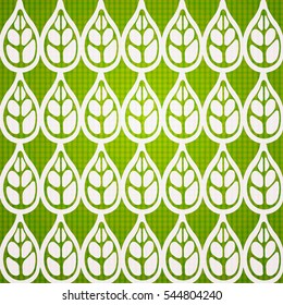 Vector illustration abstract seamless pattern. Repeating retro pattern made in green tones