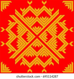 Vector Illustration of Abstract seamless pattern patchwork on fabric. Abstract colorful doodle pattern in hill tribe style in Thailand. Idea for printing on fabric Cloth design or wallpaper.