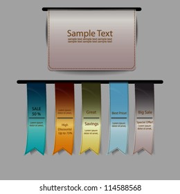 Vector illustration abstract set of colorful ribbons and banner design - eps10