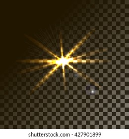 Vector illustration of an abstract set of images of light and flashes.