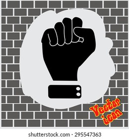 Vector illustration of abstract to shake one's fist at someone