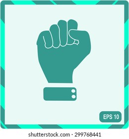 Vector illustration of abstract to shake one's fist at someone