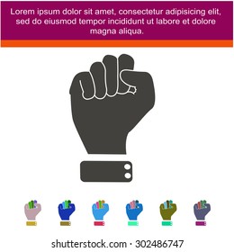 Vector illustration of abstract to shake one's fist at someone