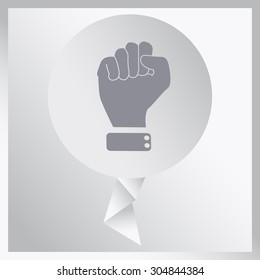 Vector illustration of abstract to shake one's fist at someone