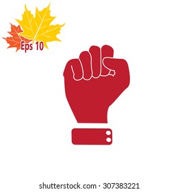 Vector illustration of abstract to shake one's fist at someone
