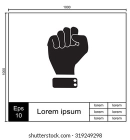 Vector illustration of abstract to shake one's fist at someone.