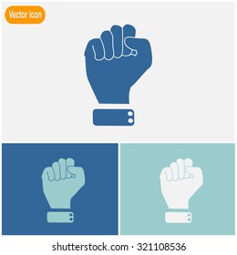 Vector illustration of abstract to shake one's fist at someone.