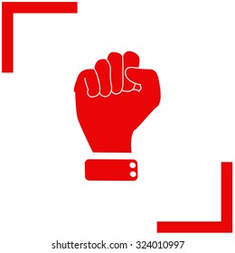 Vector illustration of abstract to shake one's fist at someone.