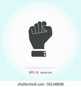 Vector illustration of abstract to shake one's fist at someone.