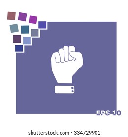 Vector illustration of abstract to shake one's fist at someone.