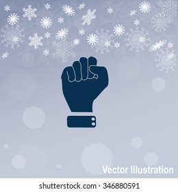 Vector illustration of abstract to shake one's fist at someone.
