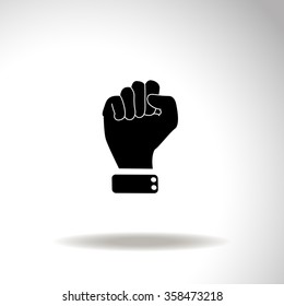 Vector illustration of abstract to shake one's fist at someone.