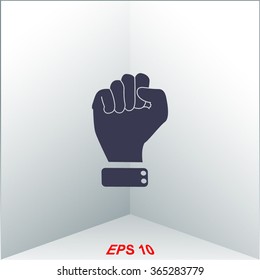 Vector illustration of abstract to shake one's fist at someone.